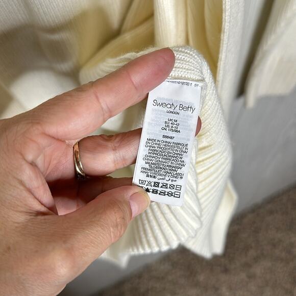 Sweaty Betty Cream Open Long Cardigan size Medium - Picture 3 of 7